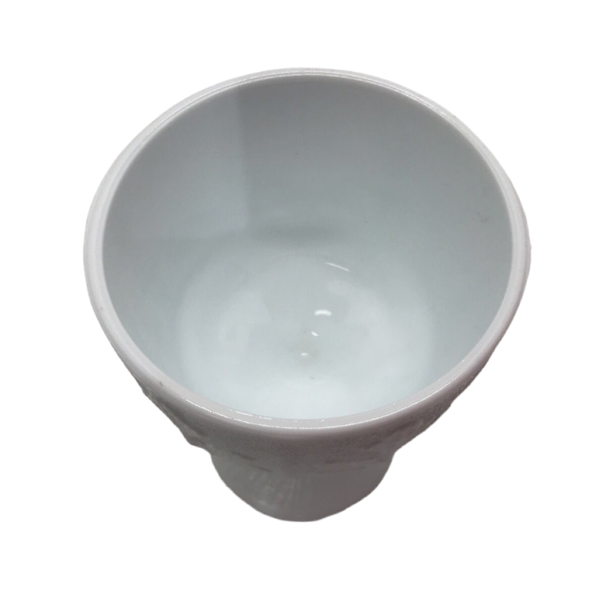 Vintage 1975 F.T.D. Oak Leaf White Milk Glass Goblet Raised Vase