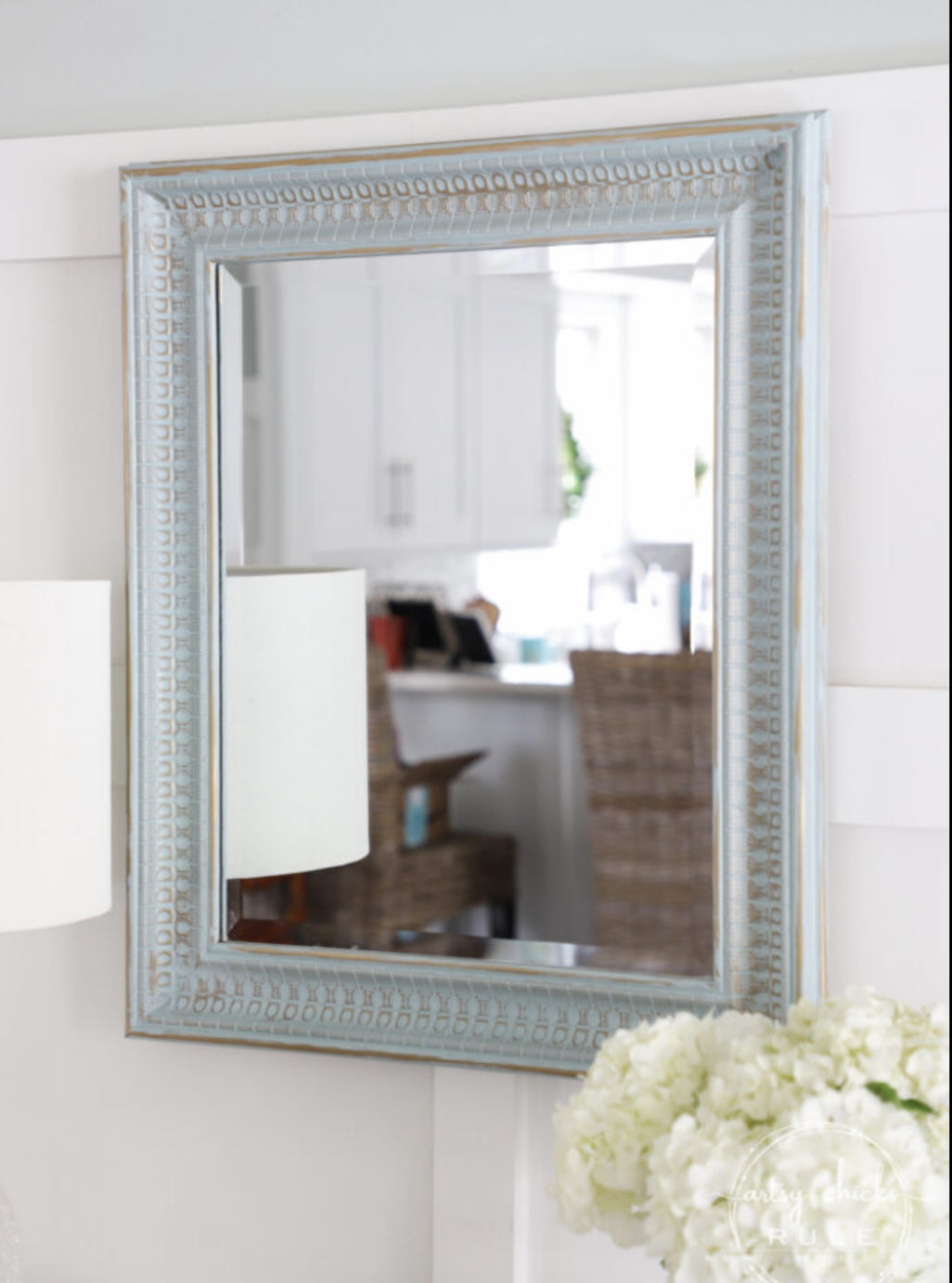 Boho Beveled Blue Mirror